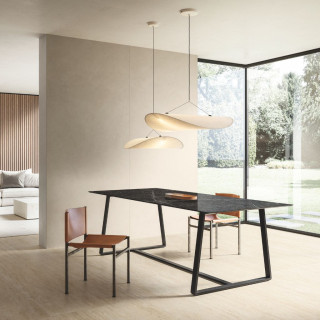 TABLE A MANGER 92X280X73 BROOKLYN 75 TEXTURED NOIR 