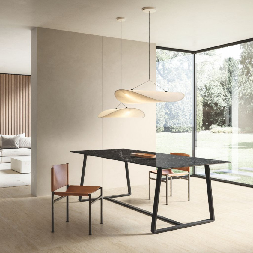 TABLE A MANGER 92X280X73 BROOKLYN 75 TEXTURED NOIR 