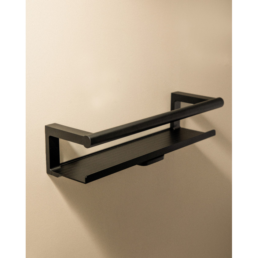 COSMIC AS+ PORTE-SAVON DOUCHE AVEC RACLETTE  LAVE-VITRE NOIR MAT