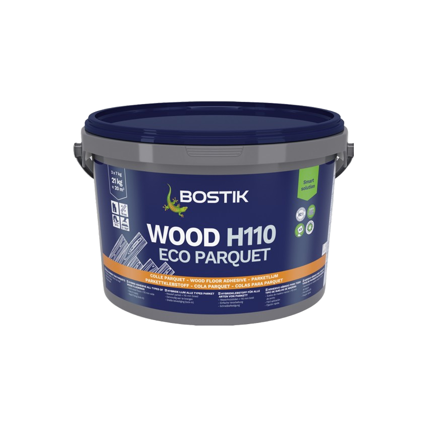 BOSTIK WOOD H110 ECO PARQUET - 21KG PAR SEAU - 3  POCHES DE 7KG