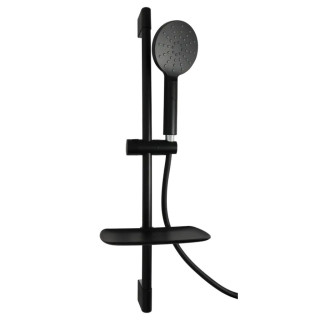 ENSEMBLE BARRE DOMAO NOIR 70CM Ø22MM, 3JETSØ12CM  AC,FLEX.1M75PVC,TABLETTE,NOIR REF : DOM509