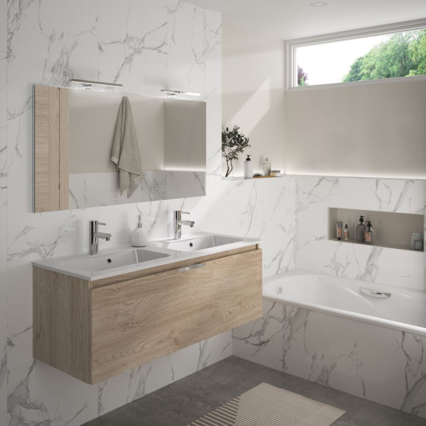 ENSEMBLE TITOU 70CM CHENE SAN REMO PLAN RESINE 