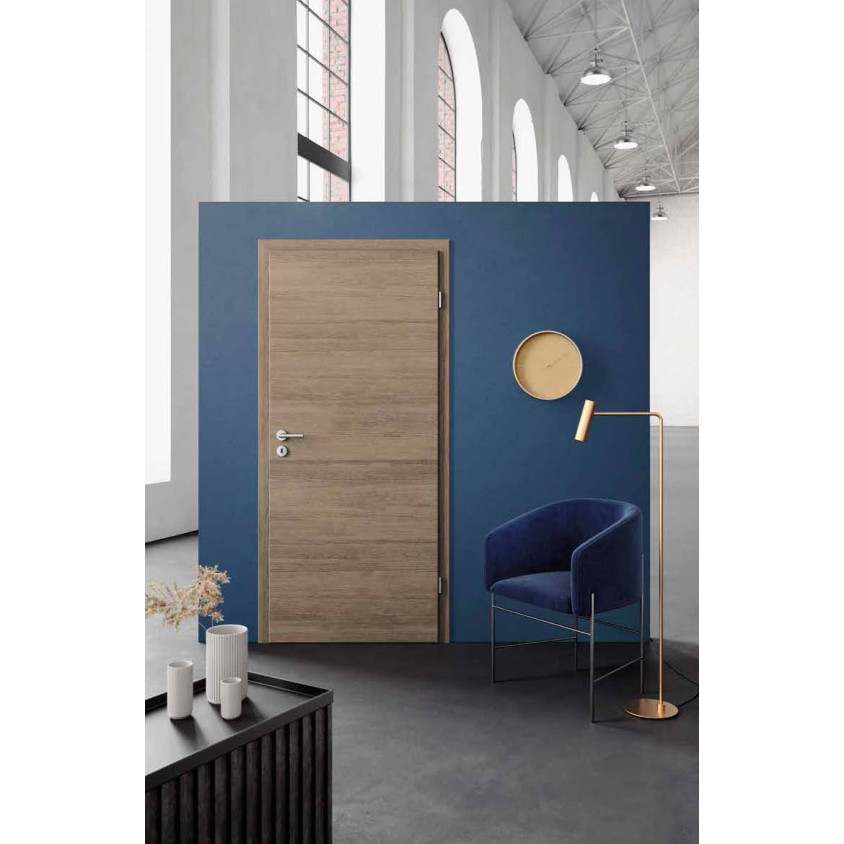 PORTE CL3 VERSO CAFE 930X2040 DIN L/DP AME  PLEINE, RAIDISSEUR, 2 TOLES ALU, FICHE V0026 WF