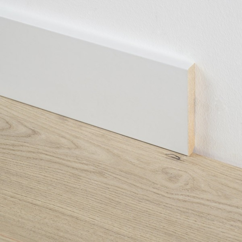 ASPOD PLINTHES MDF BLANC  14X70X2400MM PROFIL  CARRÉ PRETE A PEINDRE (522)