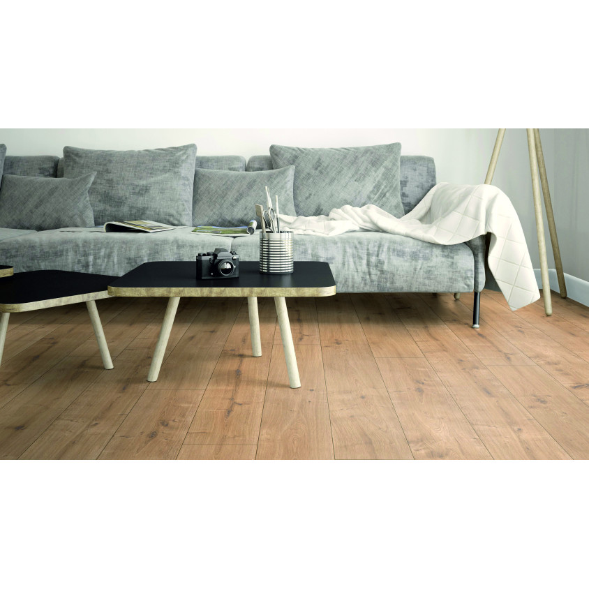 TER HURNE SOLS STRATIFIES CHENE RAFAELA LISSE  1288X195X8MM CHANFREIN EN V 4 COTES 212