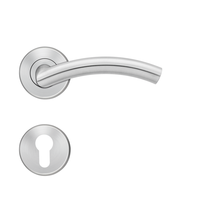 BE400B - PZ, SUR ROSACE A CLIPSER, CLE I, INOX  SATINE, C. 7MM