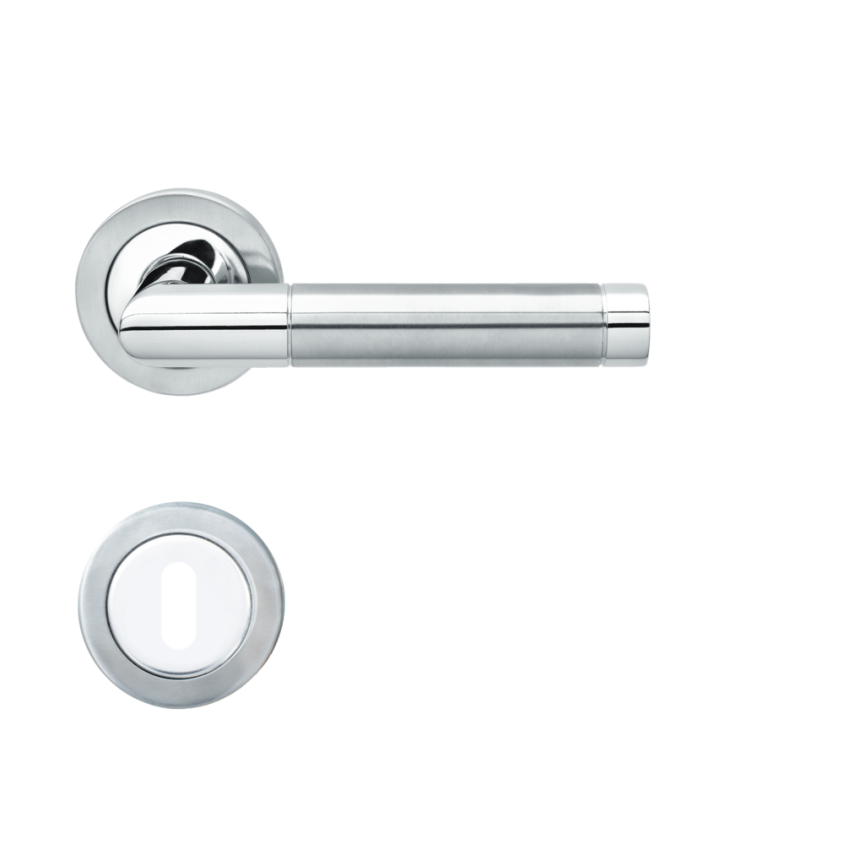 BE700A - BB, SUR ROSACE A CLIPSER, CLE L, INOX  POLI/SATINE, C. 7MM