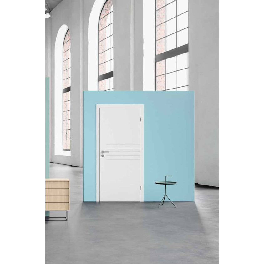 PORTE MALA 14 LAQUEE BLANC 830X2040 DIN L/DP AME  TUBULAIRE, FICHE V0020, SERRURE PD1/2T