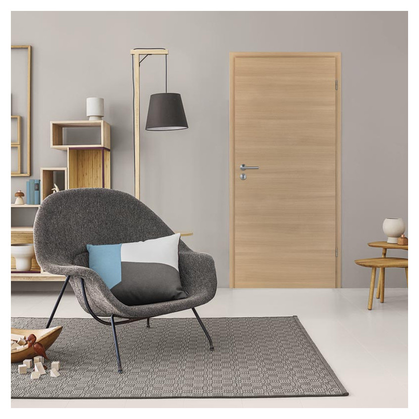 PORTE DEKOR CHENE T1 930X2040 DIN L/DP AME  ALVEOLAIRE, FICHE V0020, SERRURE PD1/2T