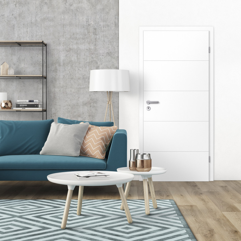 PORTE MALA 05 LAQUEE BLANC 830X2040 DIN R/GP AME  TUBULAIRE, FICHE V0020, SERRURE PD1/2T