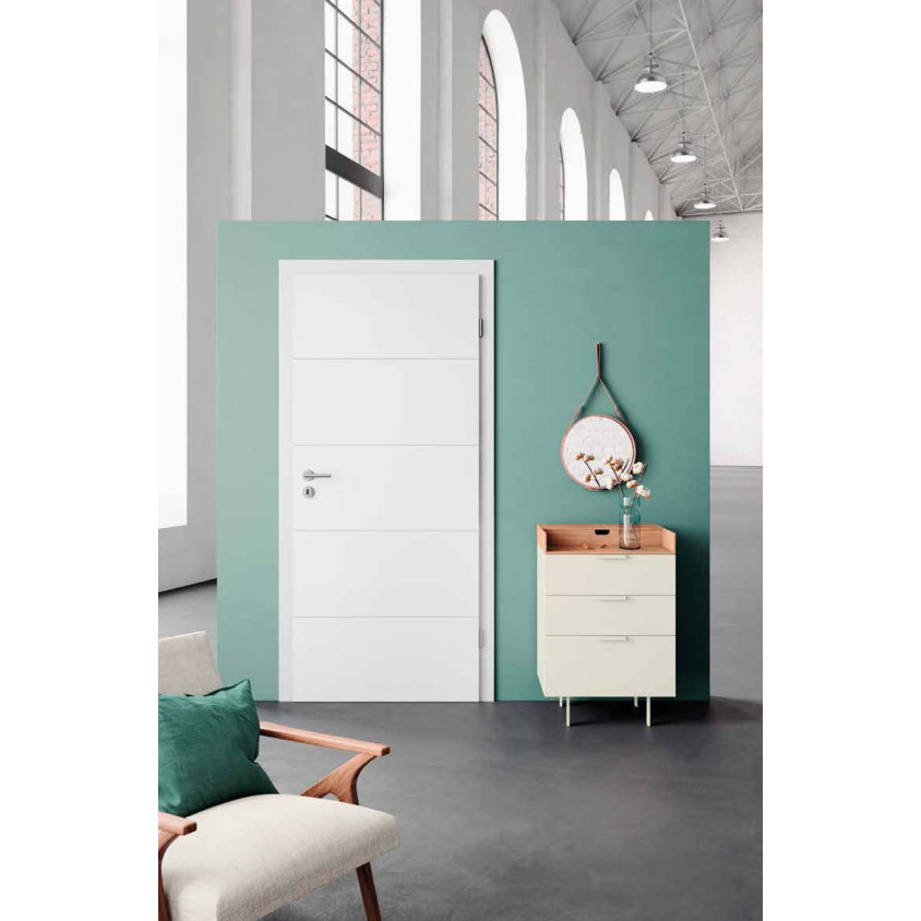 PORTE CL3 MALA 05 LAQUEE BLANC 730X2040 DIN R/GP  AME PLEINE, RAIDISSEUR, 2 TOLES ALU, FICHE V0026 