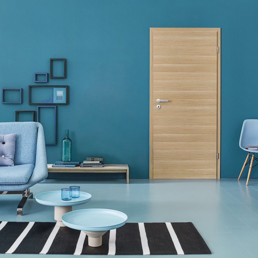 PORTE COULISSANTE EN APPLIQUE VERSO CHENE NATURE  730X2040 AME TUBULAIRE, D.G.D.A,