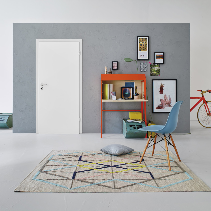 PORTE COULISSANTE EN APPLIQUE BLANC POLAR  830X2040 AME TUBULAIRE, D.G.D.A,