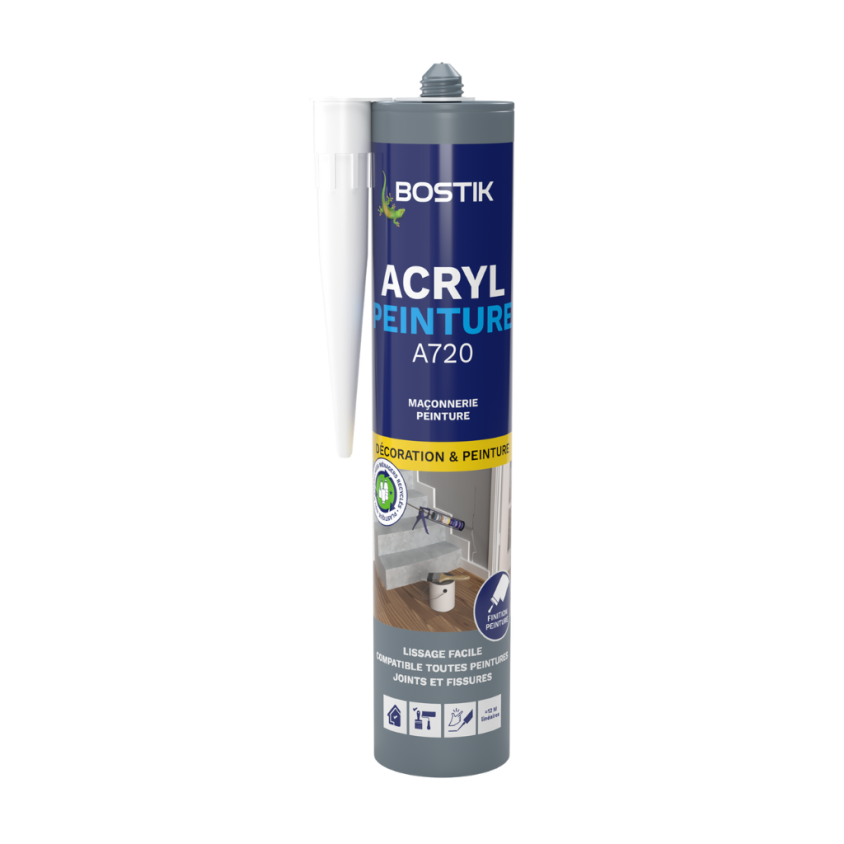BOSTIK ACRYL PEINTURE BLANC CARTOUCHES 310 ML
