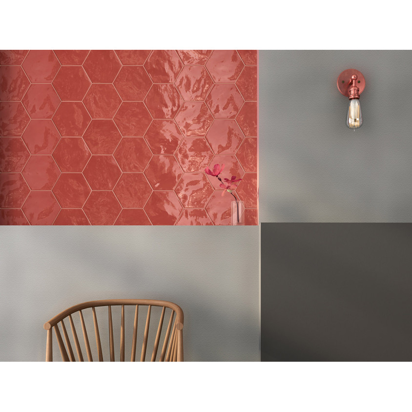 TERRATINTA HEXA WALL CHERRY PIE GLOSSY HEXAGON  17,3X15