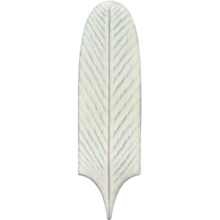 CERAMIQUE FEUILLES LONGUES BLANCHES 19,5X5,7 CM 