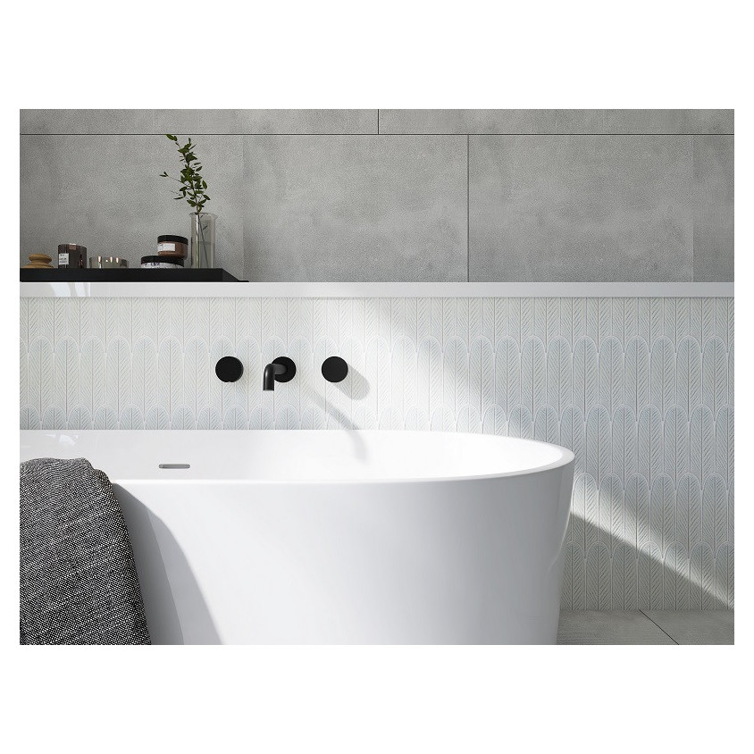 CERAMIQUE FEUILLES LONGUES BLANCHES 19,5X5,7 CM 