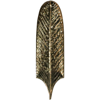 CERAMIQUE FEUILLES LONGUES DOREES 19,5X5,7 CM 