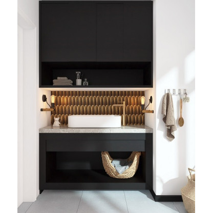 CERAMIQUE FEUILLES LONGUES DOREES 19,5X5,7 CM 