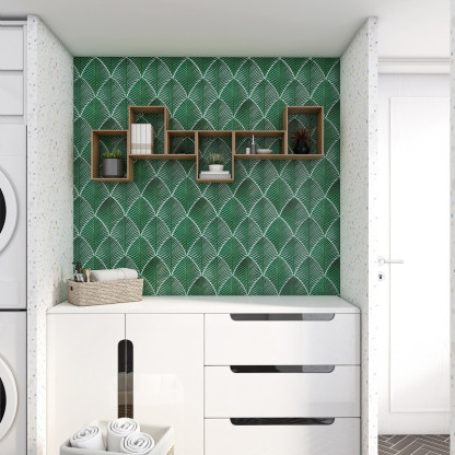 CERAMIQUE FEUILLES VERTES 20X15 