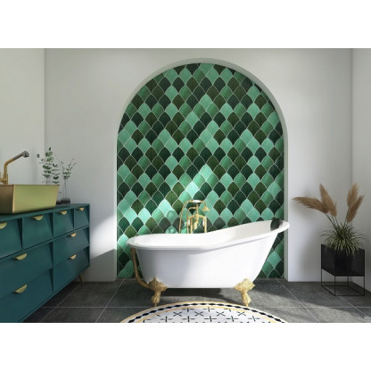 CERAMIQUE FEUILLES MIX VERT 20X15 