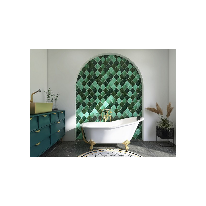 CERAMIQUE FEUILLES MIX VERT 20X15 