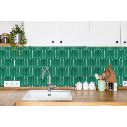 CERAMIQUE FEUILLES LONGUES VERTES 19,5X5,7 CM 