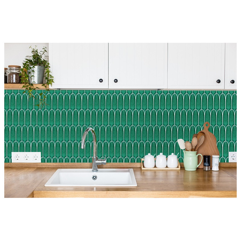 CERAMIQUE FEUILLES LONGUES VERTES 19,5X5,7 CM 