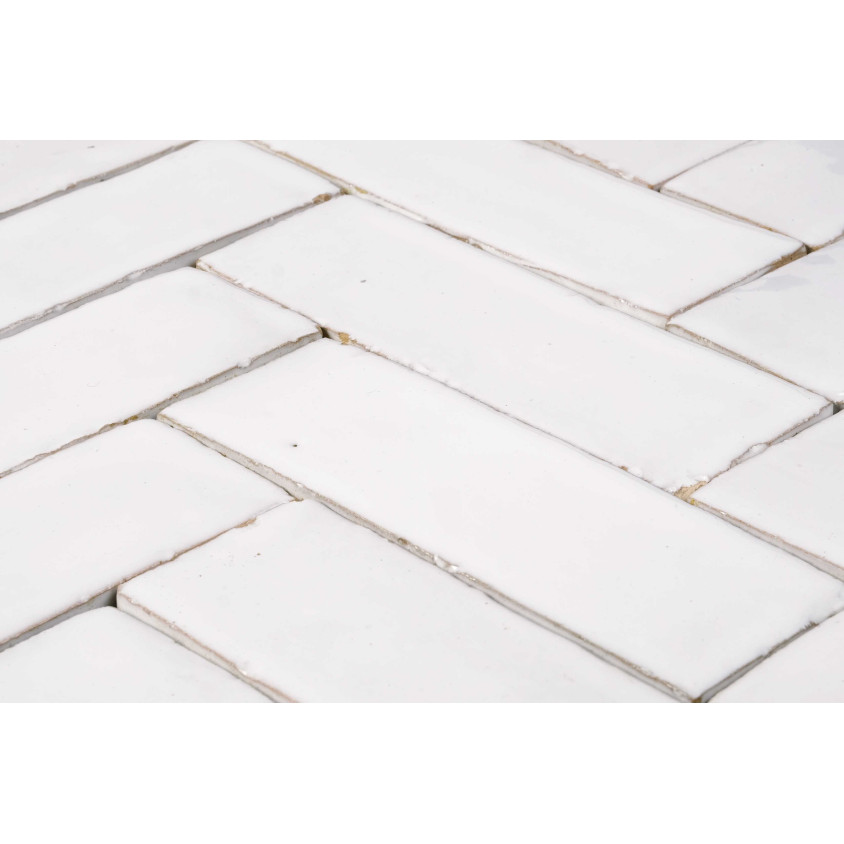 ZELLIGE BEJMAT 4,7X 14,5 CM EXTRA BLANC NEIGE 