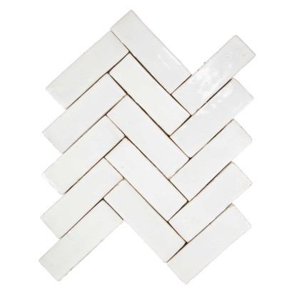 ZELLIGE BEJMAT 4,7X 14,5 CM EXTRA BLANC NEIGE 