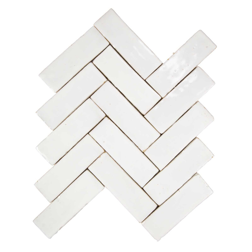 ZELLIGE BEJMAT 4,7X 14,5 CM EXTRA BLANC NEIGE 