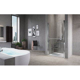 PAROI FIXE FRESPH90-1B FREE SPACE H - LG : 90CM  HT : 190CM VERRE TRANS, SILVER 