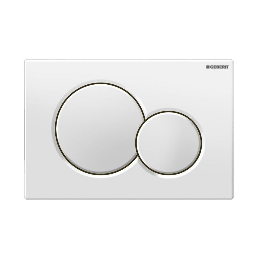 PLAQUE DE DECLENCHEMENT GEBERIT SIGMA01 POUR  RINCAGE DOUBLE TOUCHE: BLANC ALPIN REF : 