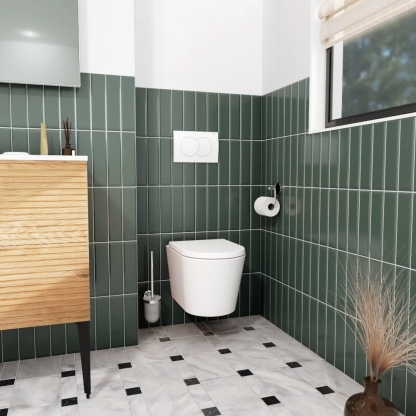 PLAQUE DE DECLENCHEMENT GEBERIT SIGMA01 POUR  RINCAGE DOUBLE TOUCHE: BLANC ALPIN REF : 