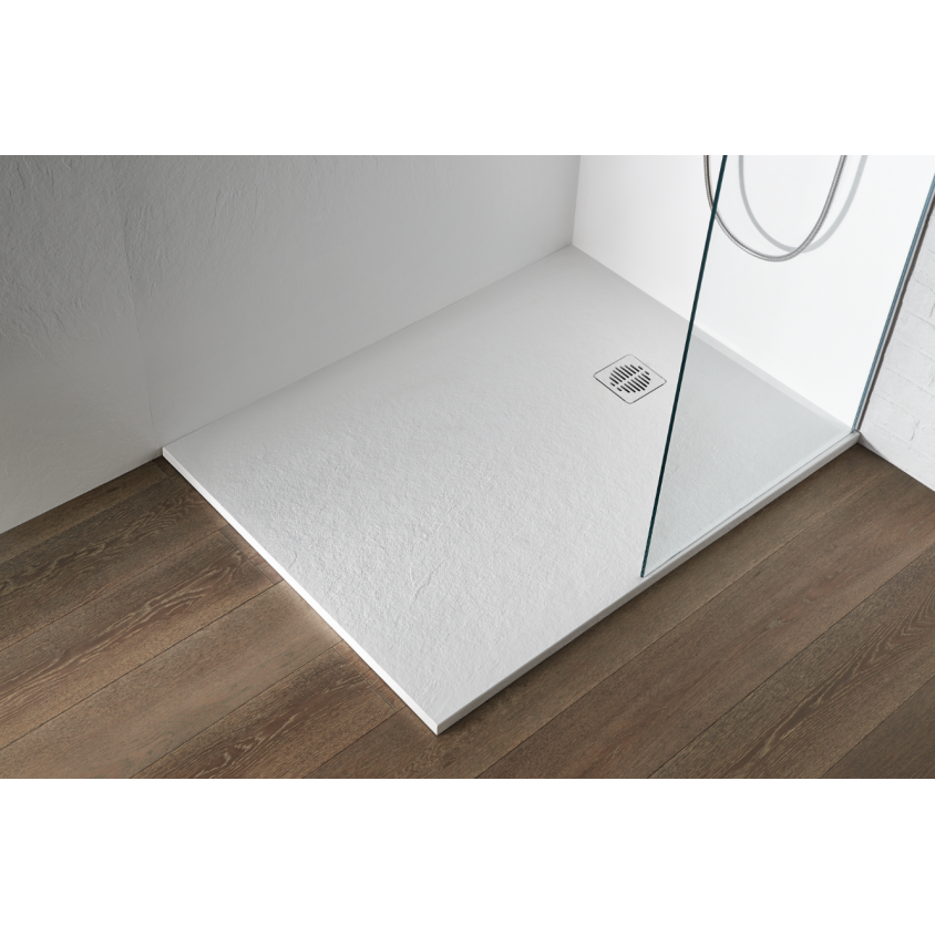 RECEVEUR ARDOISE BLANC 160X90 GRILLE RESINE REF :  DOM27