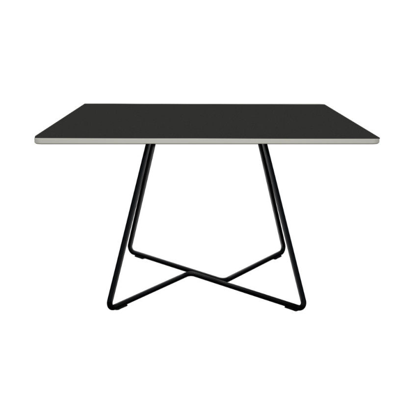 PLATEAU CIRCULAIRE 45X45X1,2 BLACK LAVA LEATHERED 